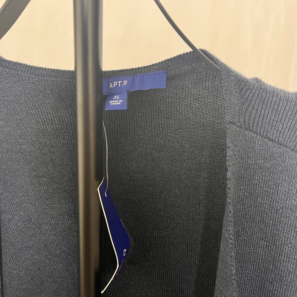 Apt. 9 Men's Navy and Brown Cardigan - Picture 2 of 4